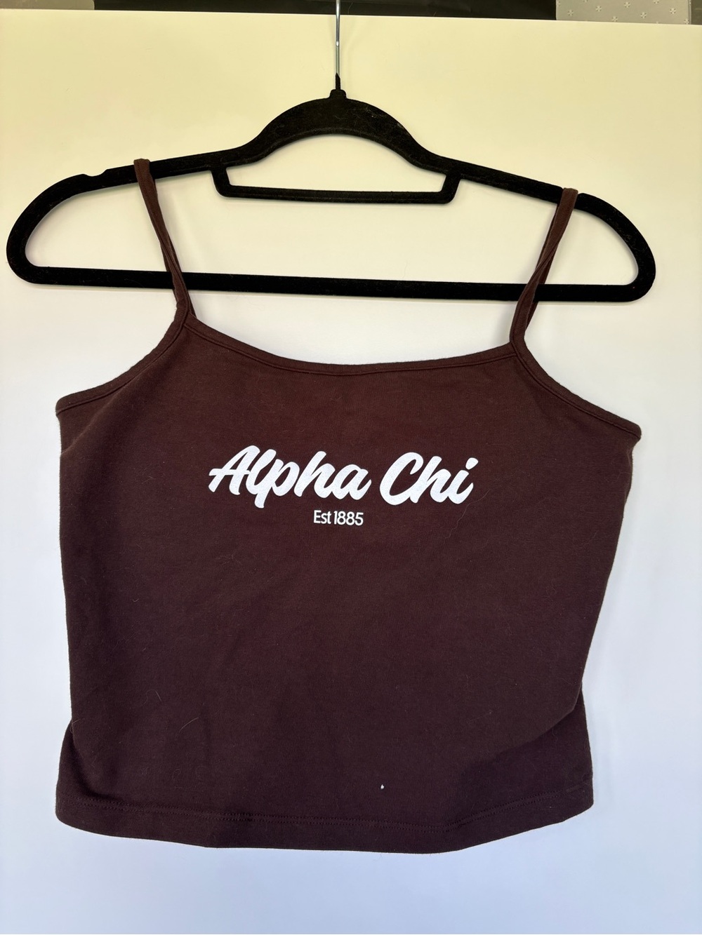Brown Alpha Chi Spaghetti Strap Tank Top